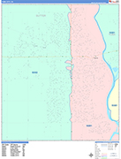 Yuba City  Wall Map Color Cast Style